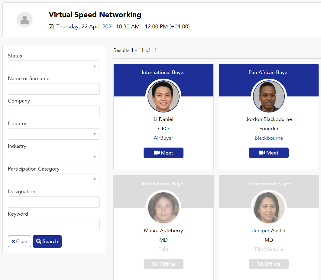 Virtual Speed Networking